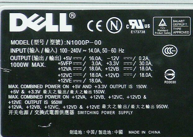 Nueva fuente de alimentación Dell XPS 700 PM480 1000W