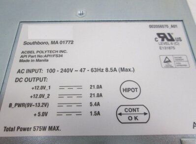 7T615 07T615 CN-07T615 575W For Dell EMC Clariion CX400 Power Supply - Image 4