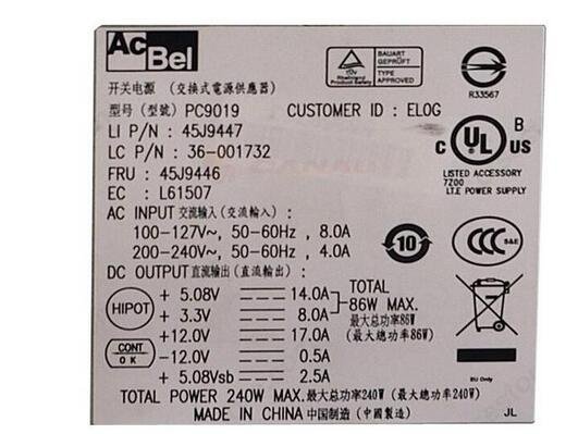 PC9019 45J9446 45J9447 240W For Lenovo Desktop M90 AcBel Power Supply - Image 5