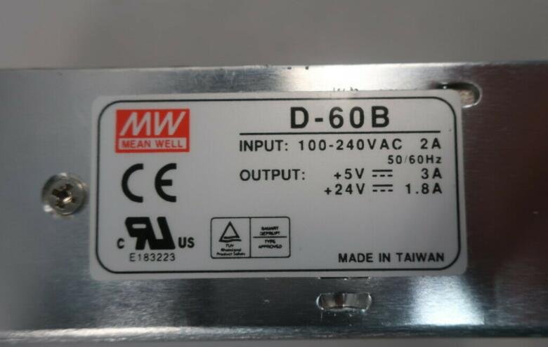 Mean Well D-60B Power Supply 100-240v-ac 3/1.8a 5/24v-dc - Image 3
