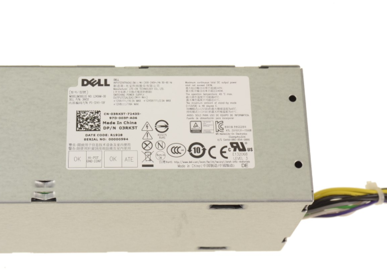 240W SFF Power Supply For Dell Optiplex 3040, 5040, 7040, 3650, 3656 - 8-Pin & 4-Pin Connectors