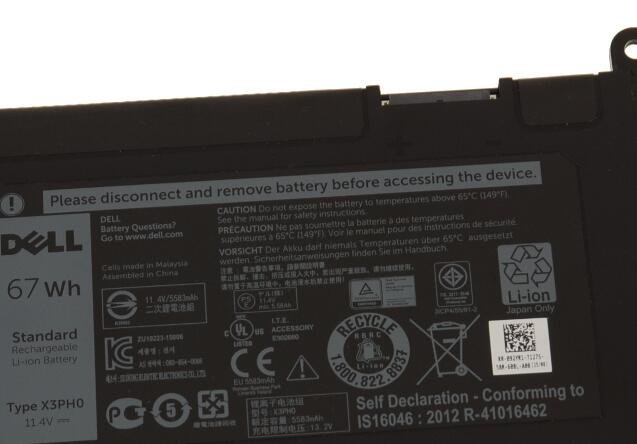 X3PH0 67Wh 6-cell For Dell Chromebook 13 7310 Laptop Battery - Image 3