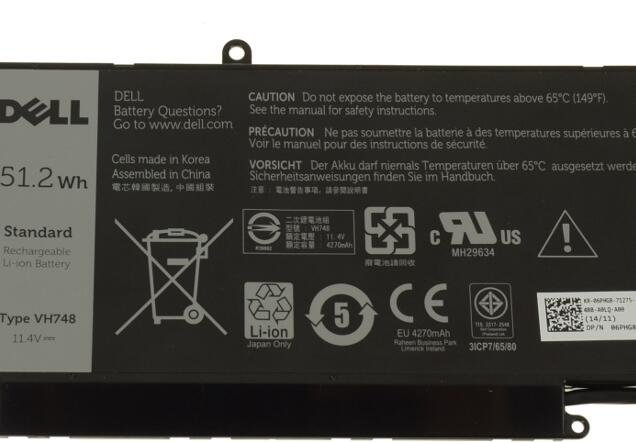 VH748 4-cell 51.2Wh For Dell Vostro 5460 / 5470 / 5480 / 5560 / Laptop Battery - Image 3