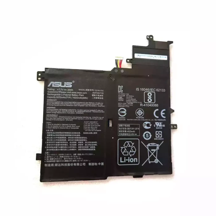 Batteria Compatibile Per ASUS VivoBook S14 K406UA S406UA X406UA V406UA - 7.7V 39Wh/5065mAh, Sostituzione C21N1701