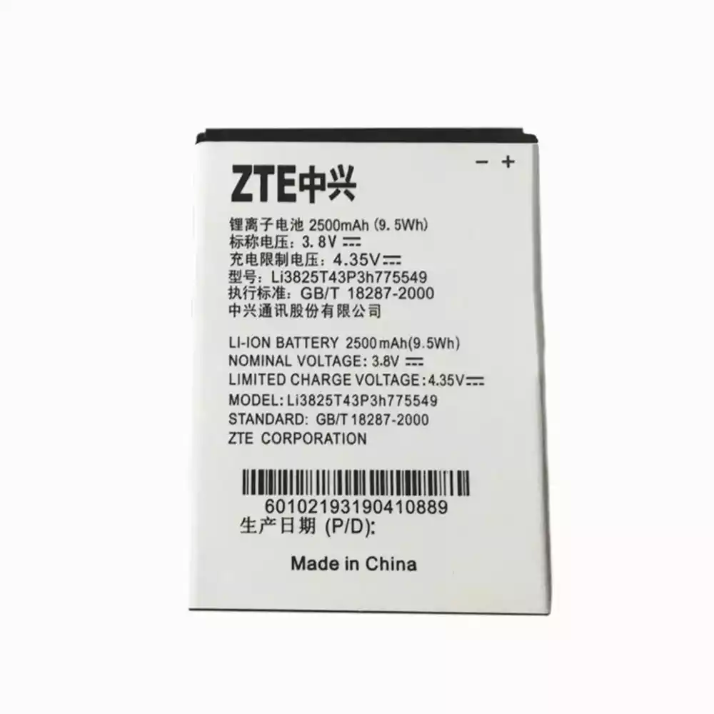 Genuine ZTE V987,N919,V967S,N980,N919D,U935 cellphone battery Li3825T43P3H775549