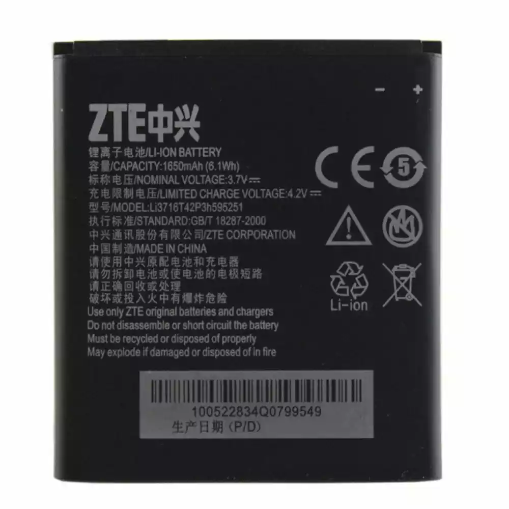 Genuine ZTE U808,N798,Q501U,Q201T,N900D,N798+,Q501T cellphone battery LI3716T42P3H595251