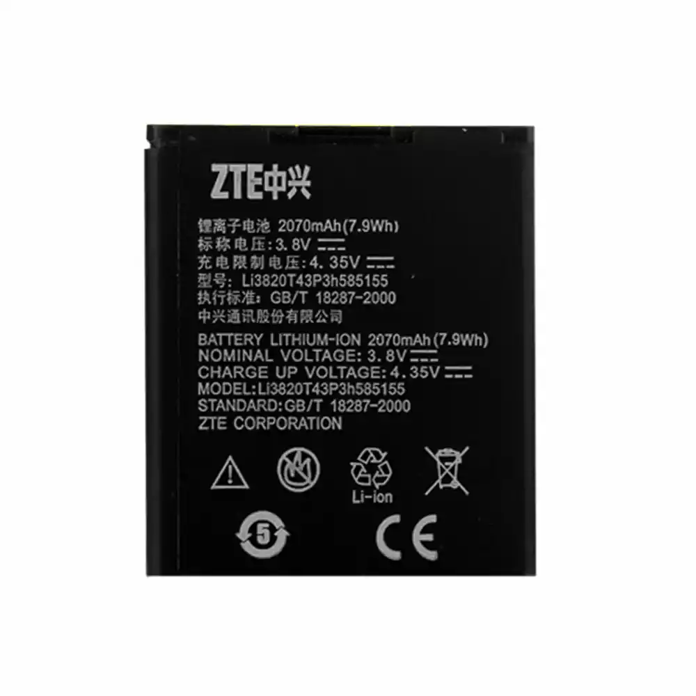 Genuine ZTE N983,V983,U960E,Z998,Z930C,Z930L,N9510,N9511,Z796C cellphone battery Li3820T43P3h585155