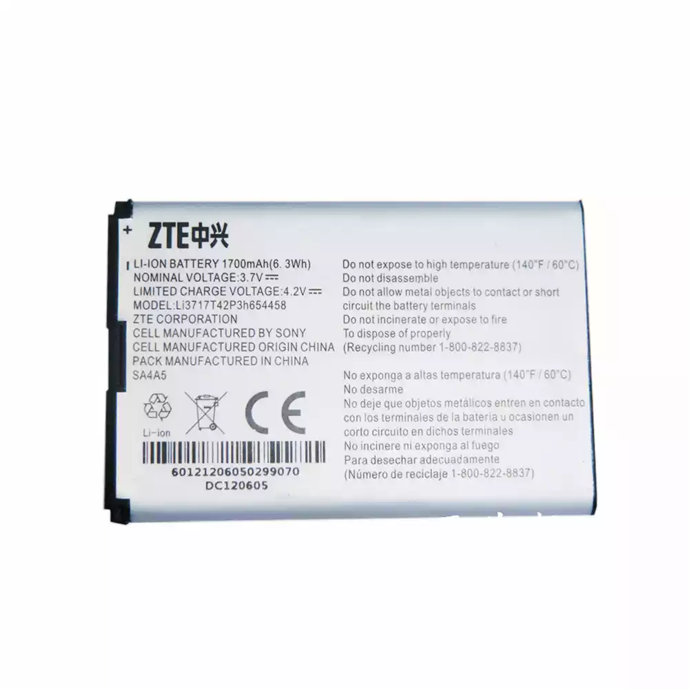 Genuine ZTE MF63,AC60,JetPack 890,890L,AR918B cellphone battery LI3717T42P3H654458