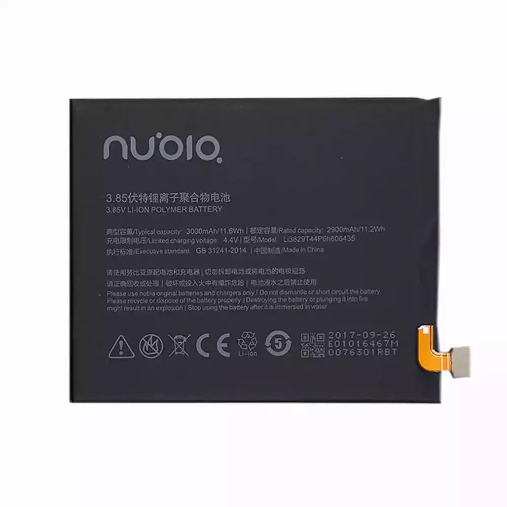 Genuine Nubia Z11 NX531J,M2 Lite NX573J cellphone battery Li3829T44P6h806435
