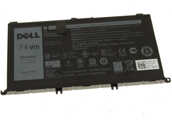 357F9 0357F9 74Wh 6-cell For Dell Inspiron Inspiron 7567 Laptop Battery