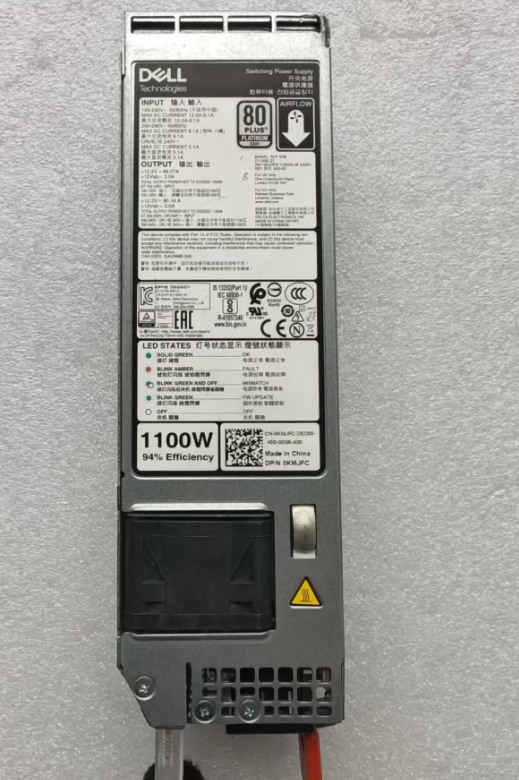 2GVW0 02GVW0 1100W Power Supply For Dell Emc Poweredge R770 L1100E-S3 PS-2112-17DK